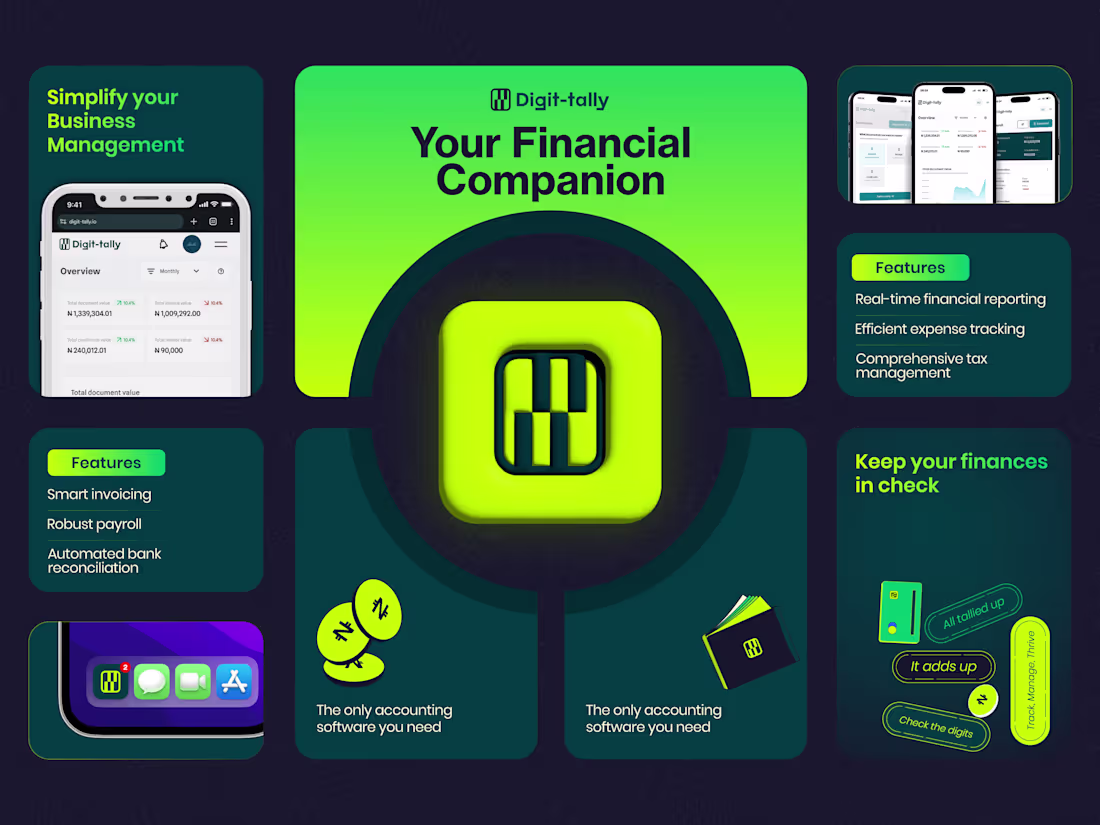 Cover image for Digit-tally | Finance Management App Brand Identity Design