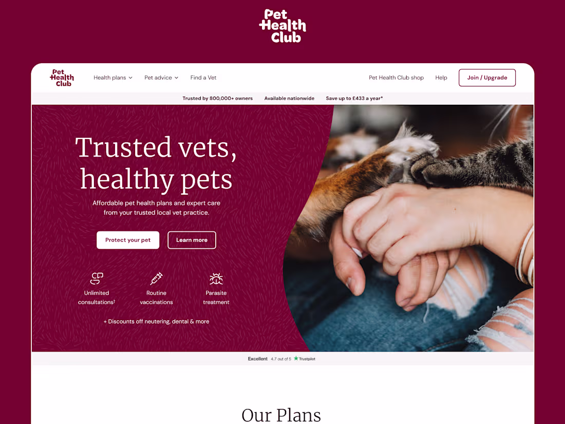 Cover image for Pet Health Club Website Redesign