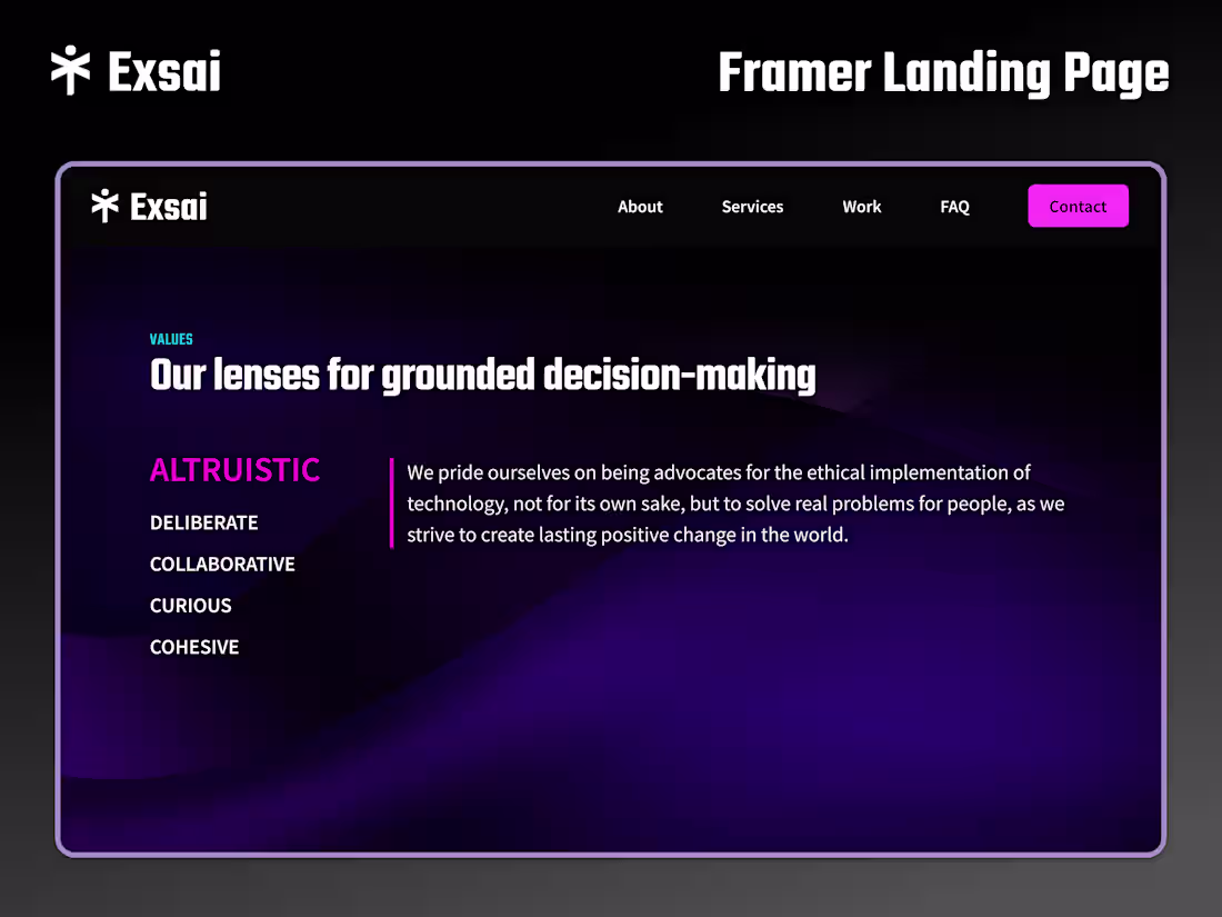 Cover image for Exsai Design Studio, Landing Page Made In Framer