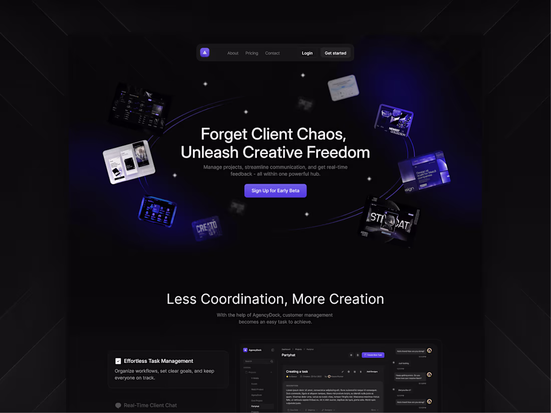 Cover image for AgencyDock: UI design for effortless agency workflow