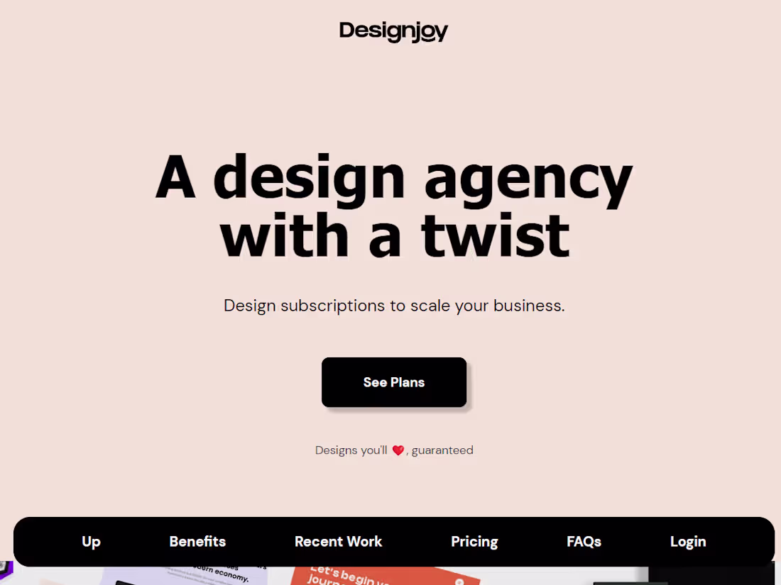 Cover image for DesignJoy Landing page redesign using Webflow