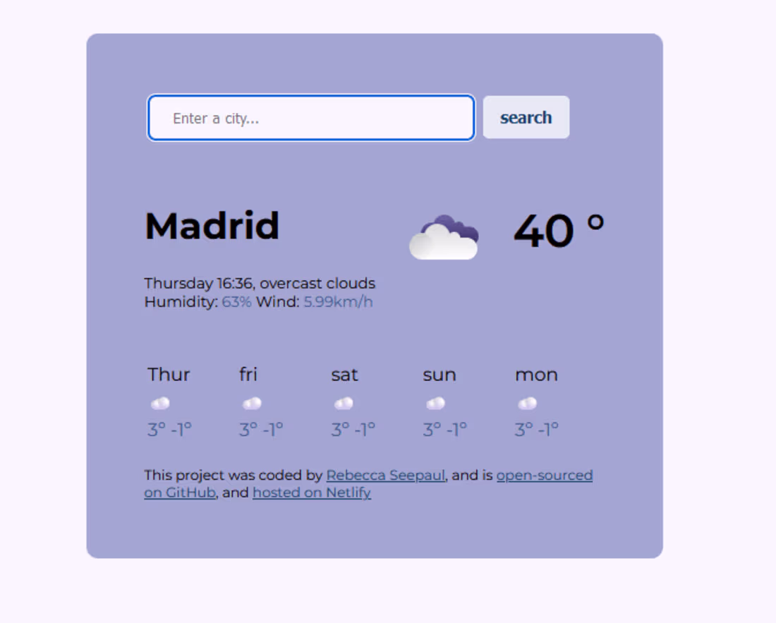 Cover image for Weather App Design