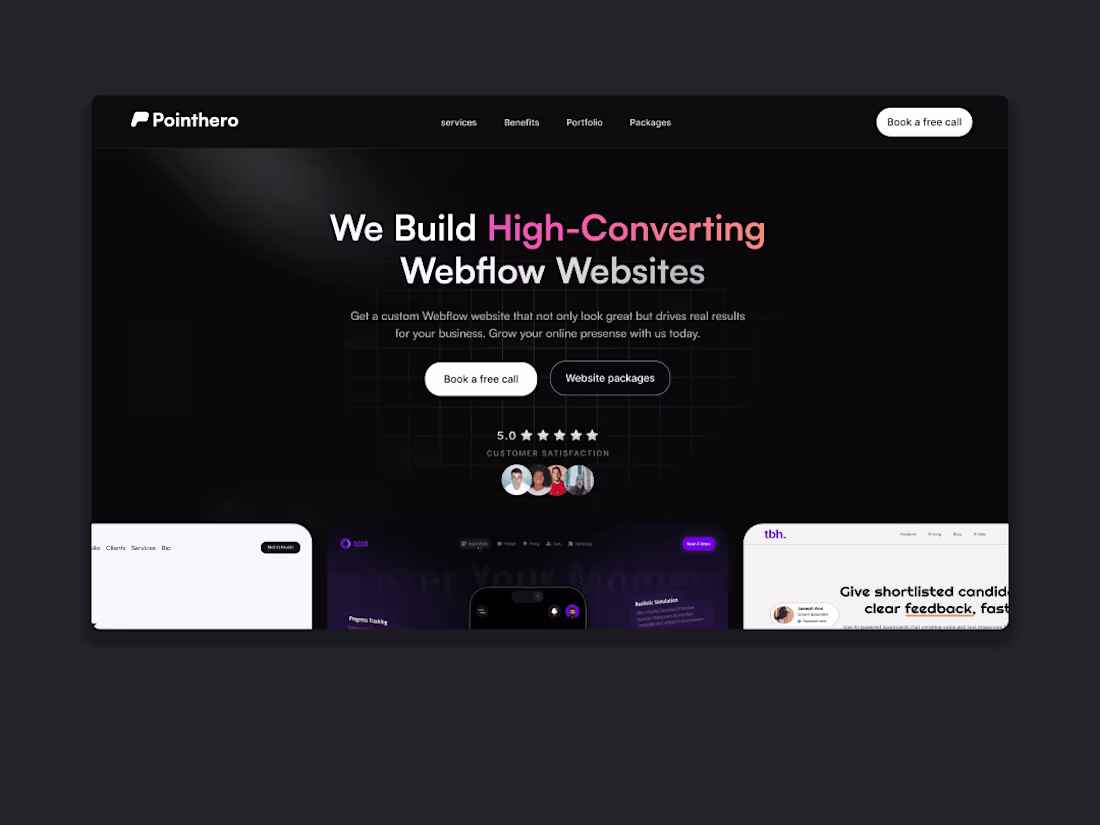 Cover image for Web design and webflow devlopment for Pointhero