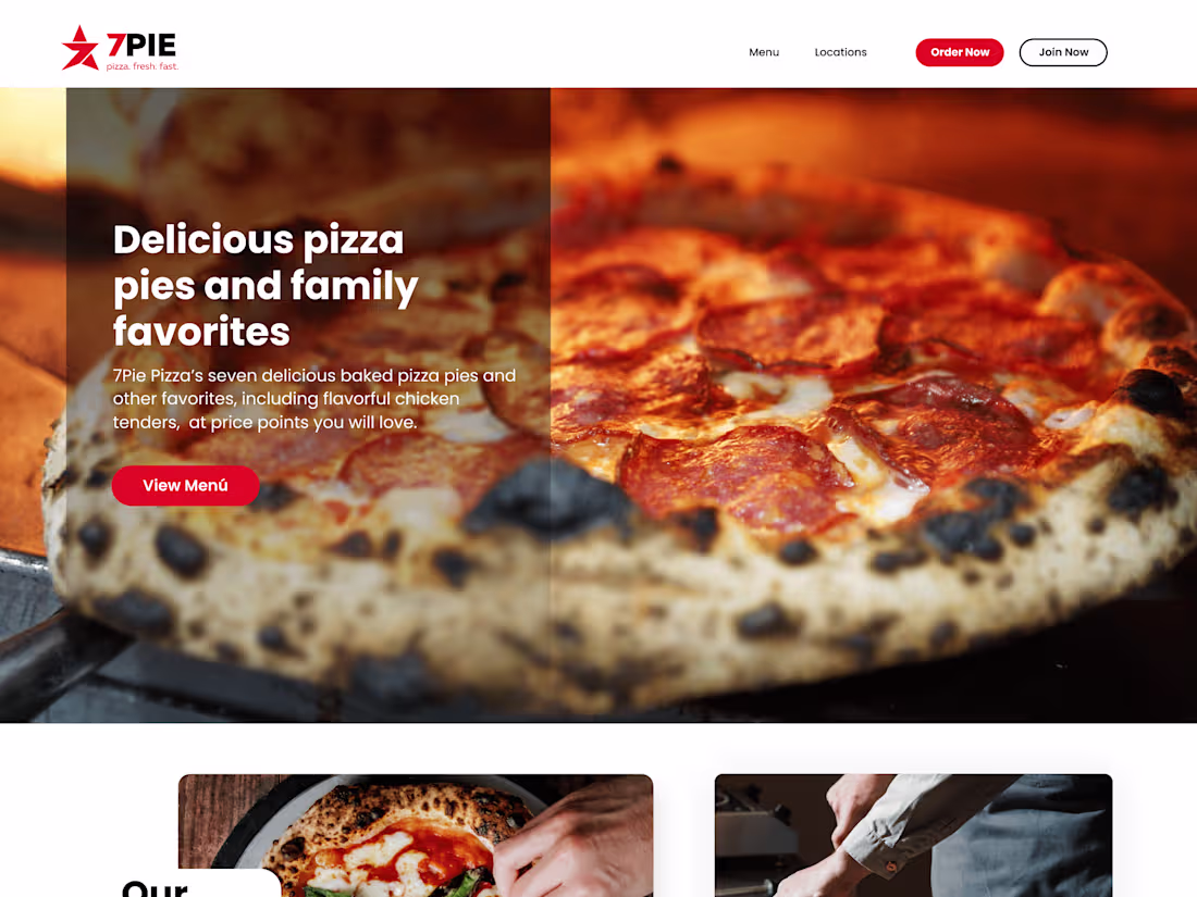Cover image for 7pie pizza Landing Page design