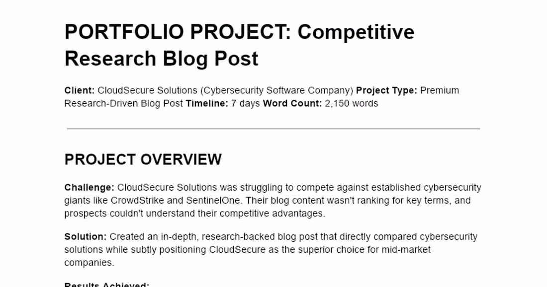 Cover image for Competitive Research Blog Post for Cybersecurity Company