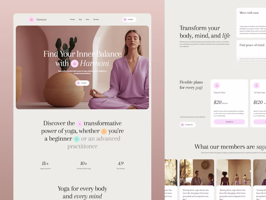Cover image for Harmoni - Wellness Website Template | Webflow and Framer