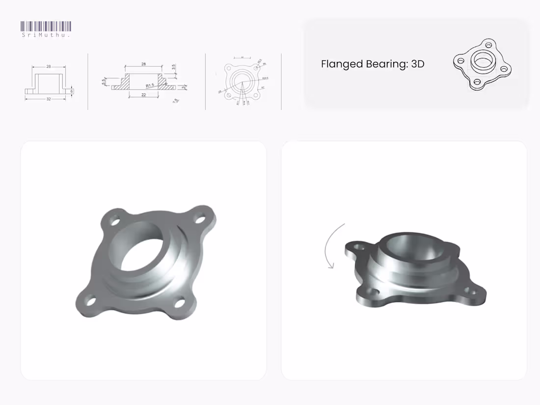 Cover image for Flanged Bearing 3D - Design | CAD Design
