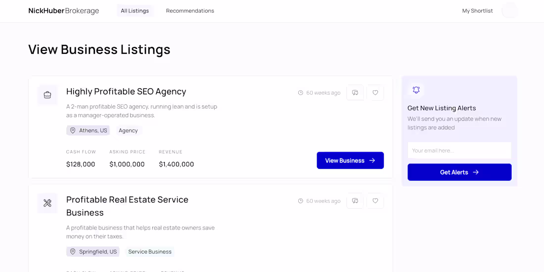 Cover image for Small Business Brokerage Platform