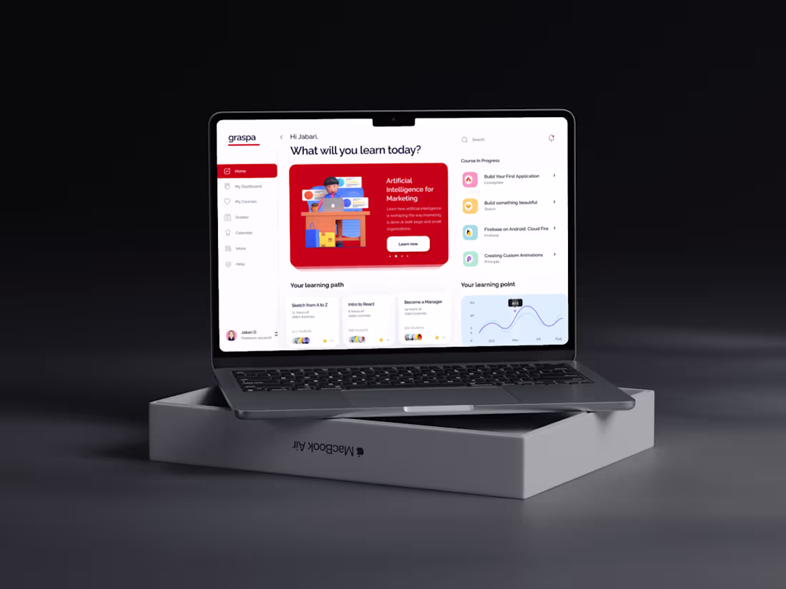 Cover image for Graspa Web LMS: UI/UX Case Study for EdTech