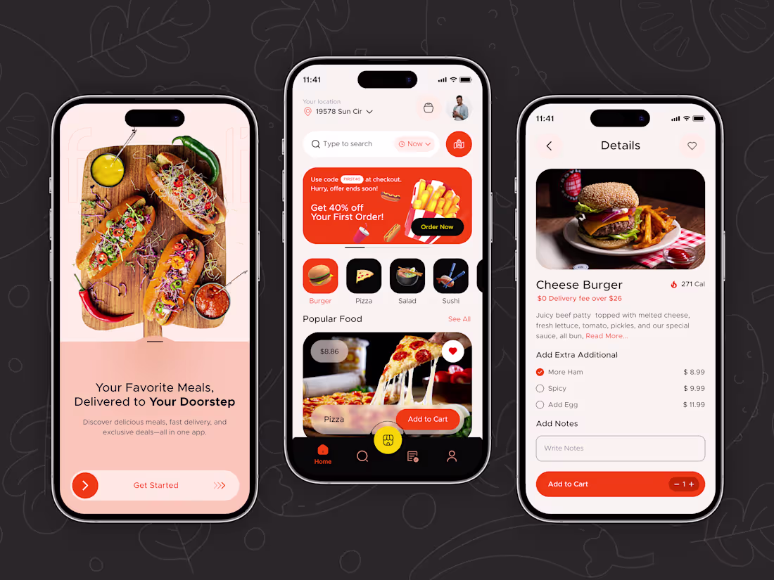 Cover image for Food Delivery Application Mobile UI Design