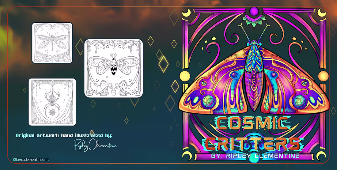 Cover image for Cover design and pages in my original coloring book!