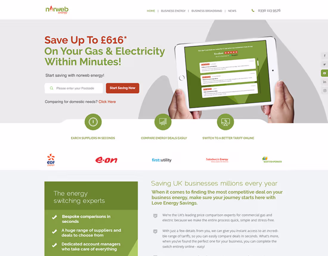 Cover image for Norweb company Web design :: Behance