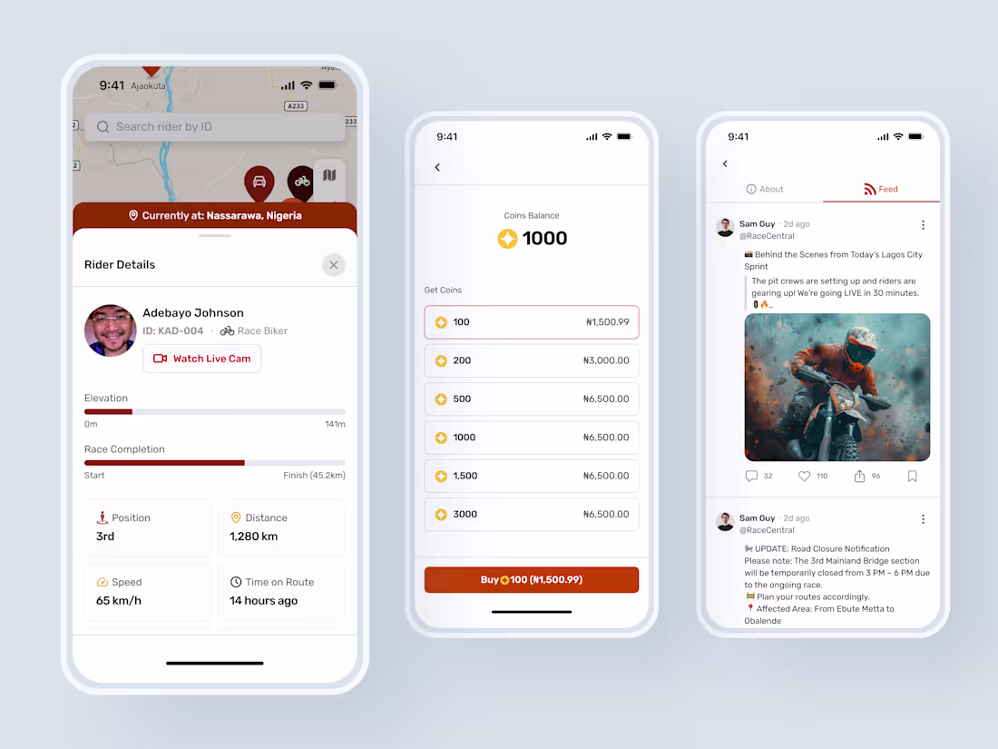 Cover image for Mobile App Design for Bikestaxx Racing Competition