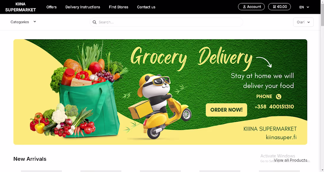 Cover image for E-Commerce Website for Kiina Supermarket