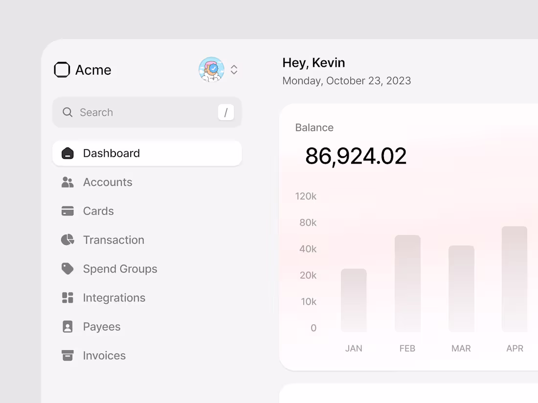 Cover image for Acme - FinTech Dashboard