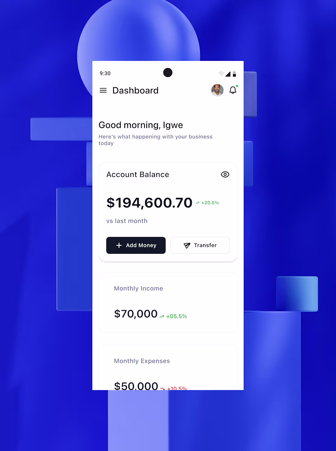 Cover image for This mobile dashboard is the responsive version of the Neon ...