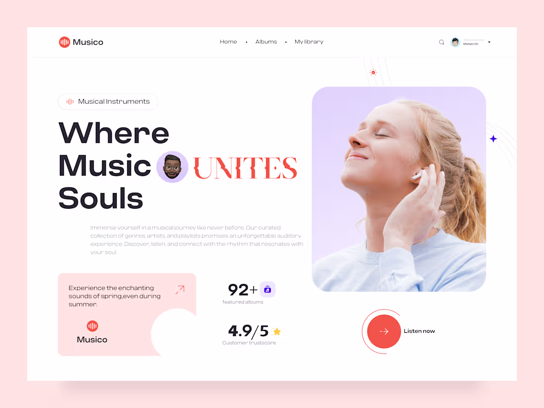 Cover image for MUSICO - Web Header Concept