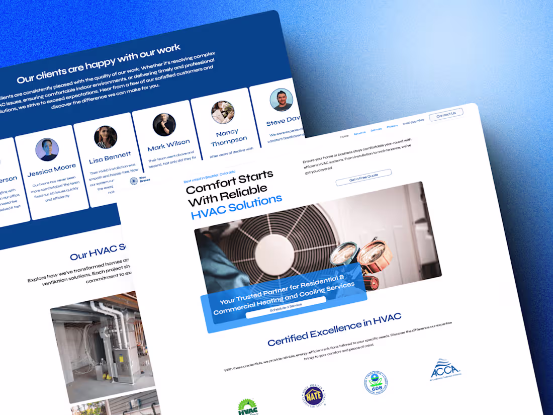 Cover image for HVAC Template in Framer "Blue Breeze"