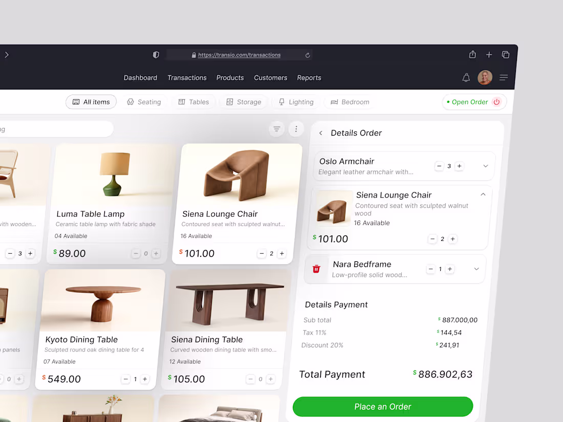 Cover image for Transio - Retail POS Dashboard | Dashboard