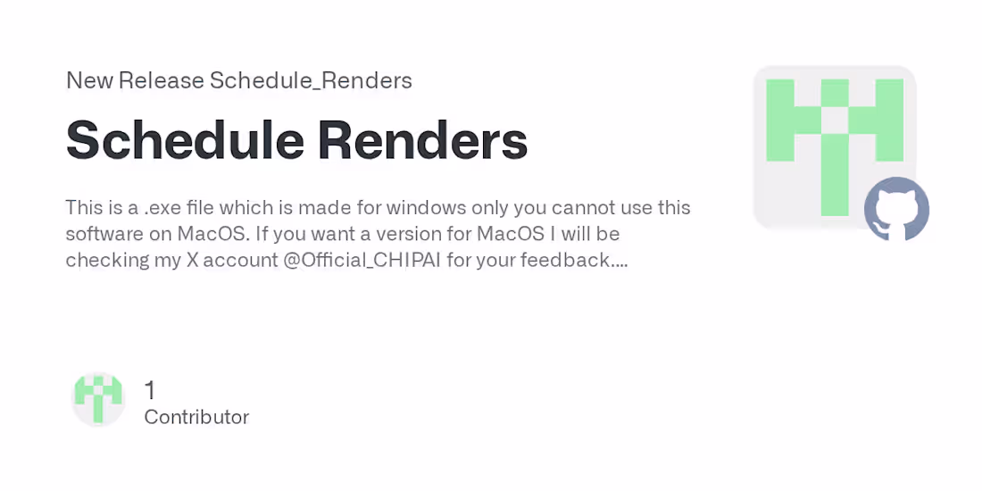 Cover image for Schedule Renders Software Development