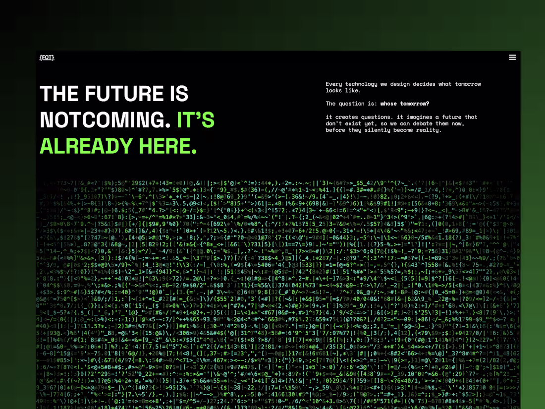 Cover image for Fragments of Tomorrow (FOT)  Speculative Design Built In Framer