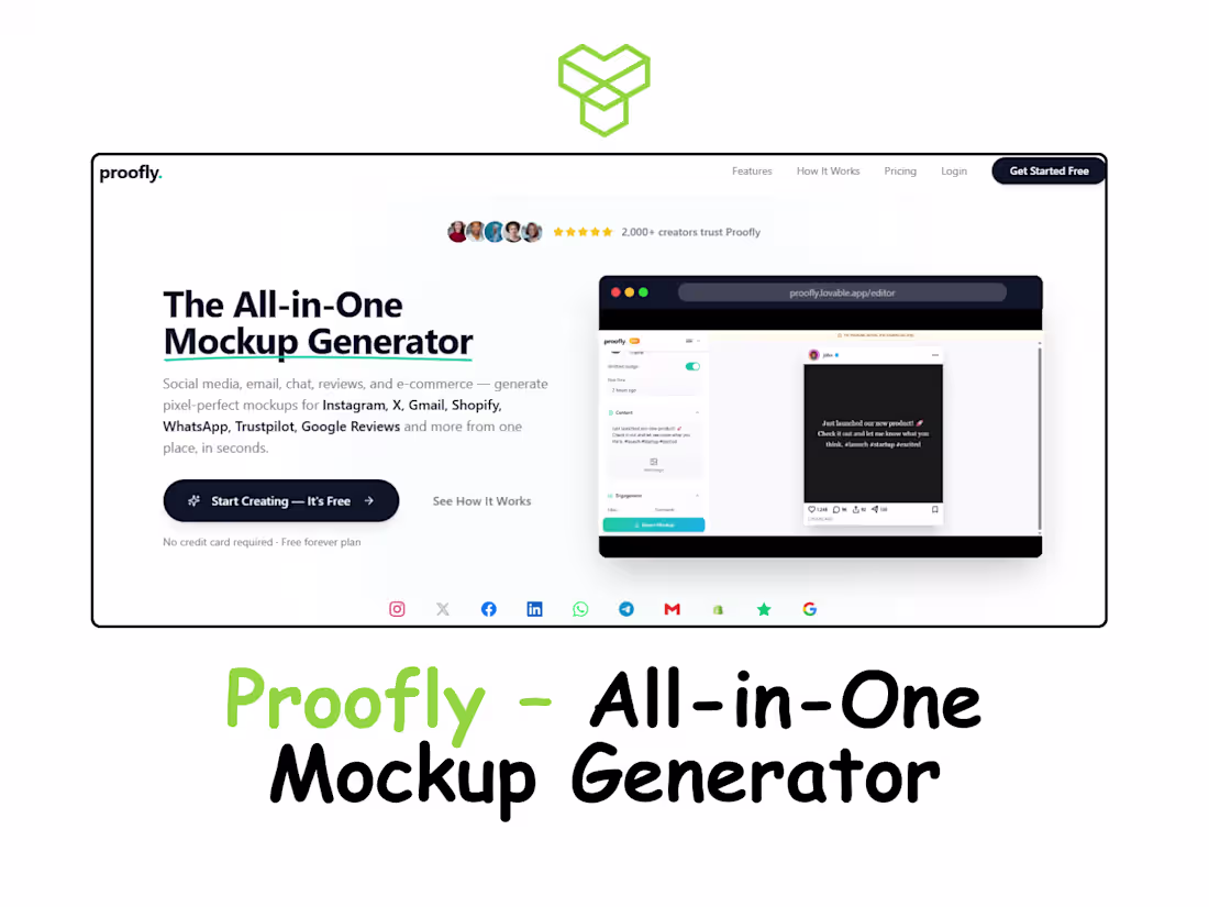 Cover image for Proofly – All-in-One Mockup Generator
Proofly