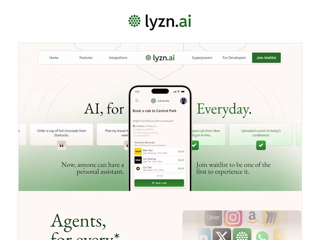 Cover image for Branding, Product and Landing Page for Lyzn AI