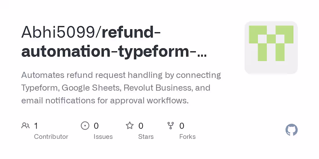 Cover image for Refund Automation with Typeform & Revolut
