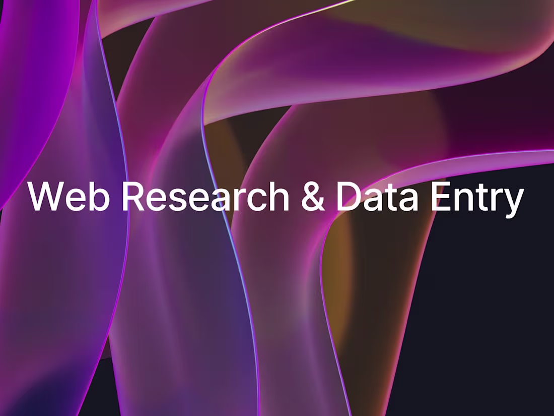 Cover image for Web Research & Data Entry Services for your Business