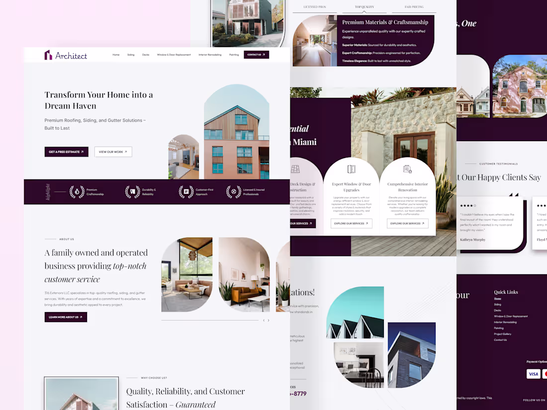 Cover image for Website Redesign – Roofing & Home Exterior Service