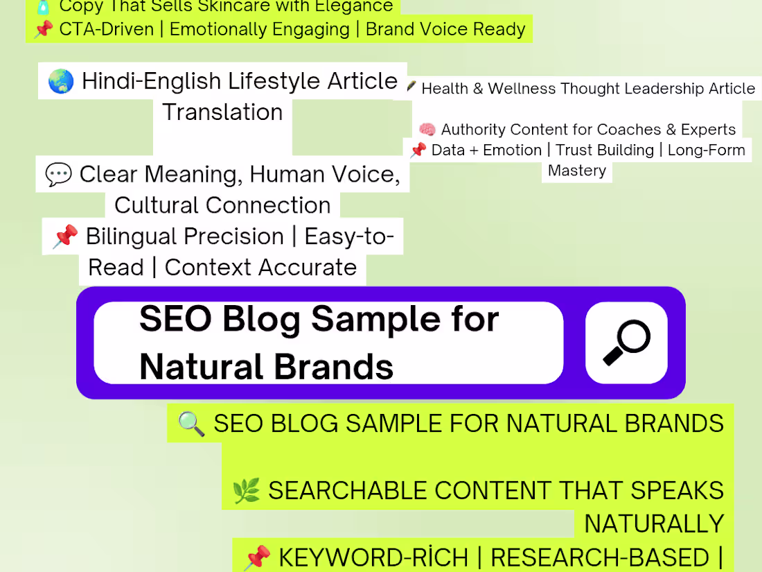 Cover image for Beauty Copywriting ||SEO Blog||Hindi-English Translation