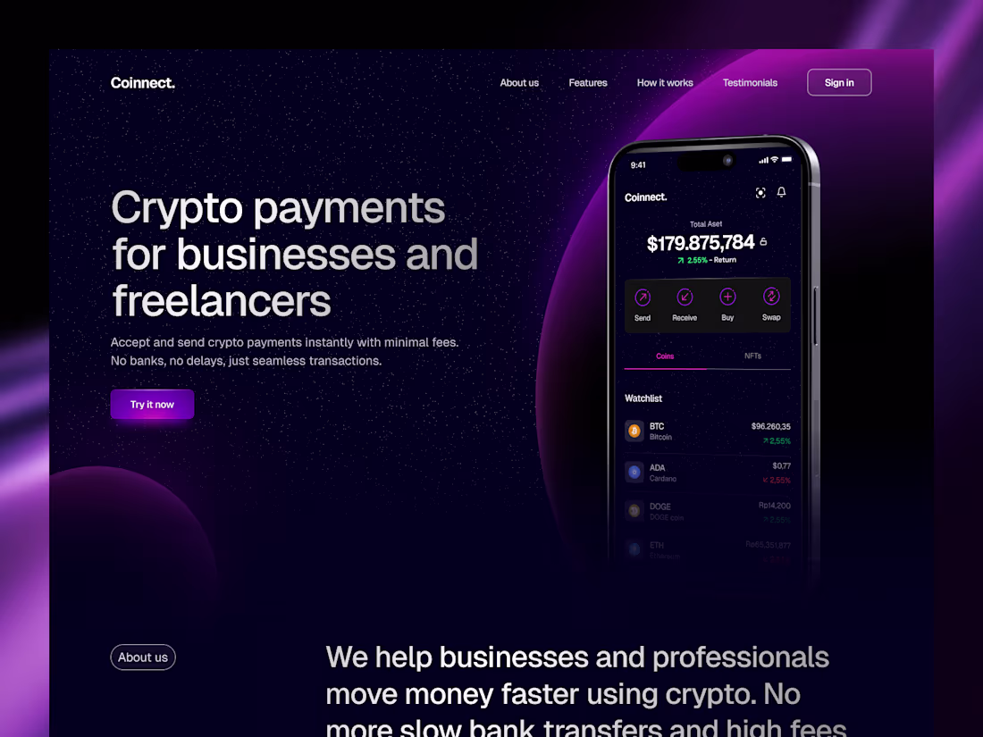 Cover image for Crypto Payment Platform Landing Page Design