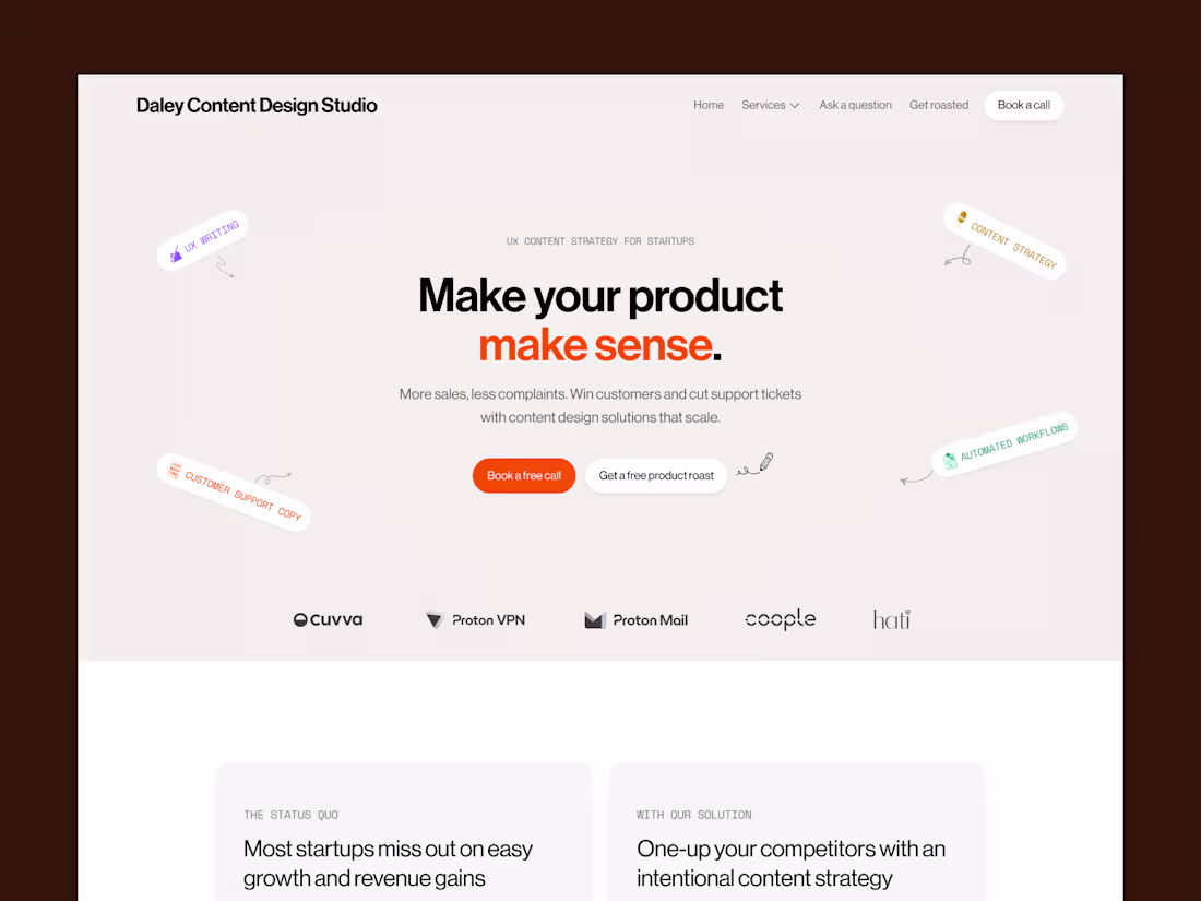 Cover image for Daley Content Design Studio Website Revamp