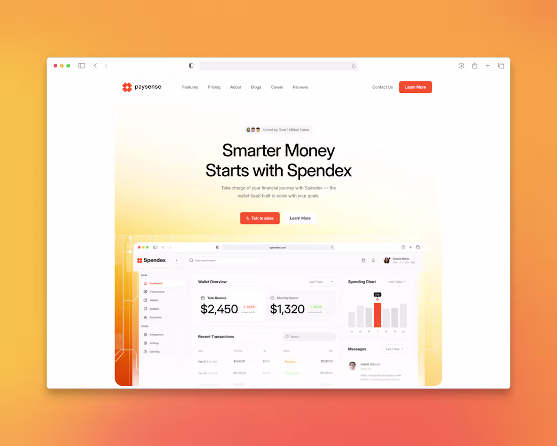 Cover image for Paysense Financial Wallet Website Redesign