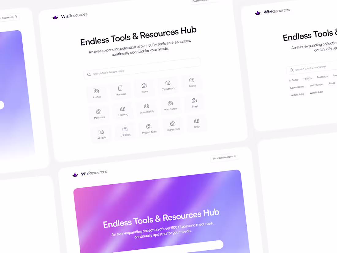 Cover image for WizResoures landingpage design