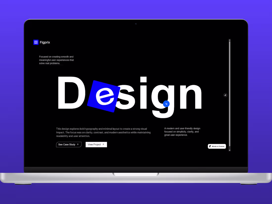 Cover image for DarkMotion – Interactive Framer Hero Template