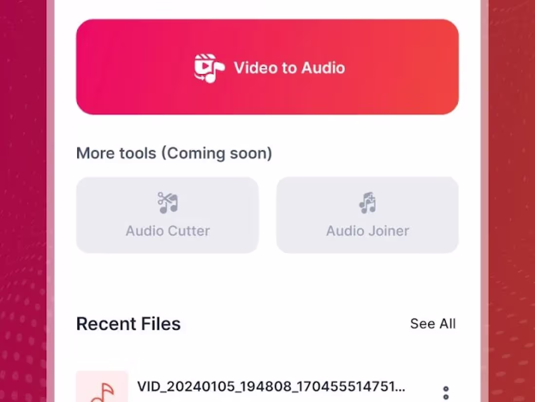 Cover image for Video to Audio Converter App