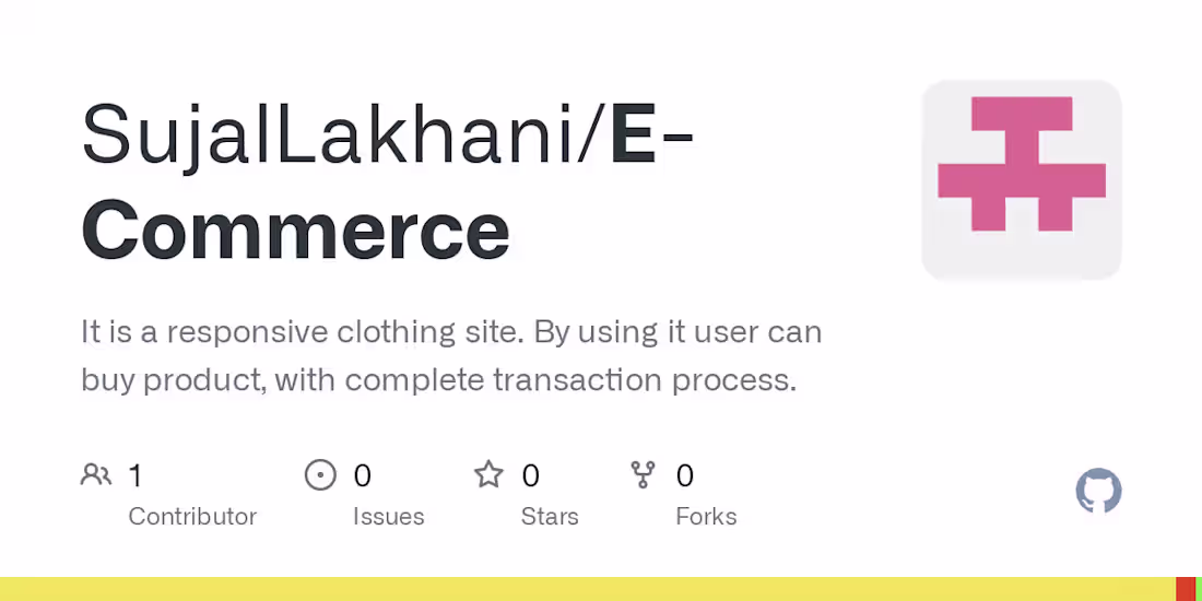 Cover image for GitHub - SujalLakhani/E-Commerce: It is a responsive clothing s…