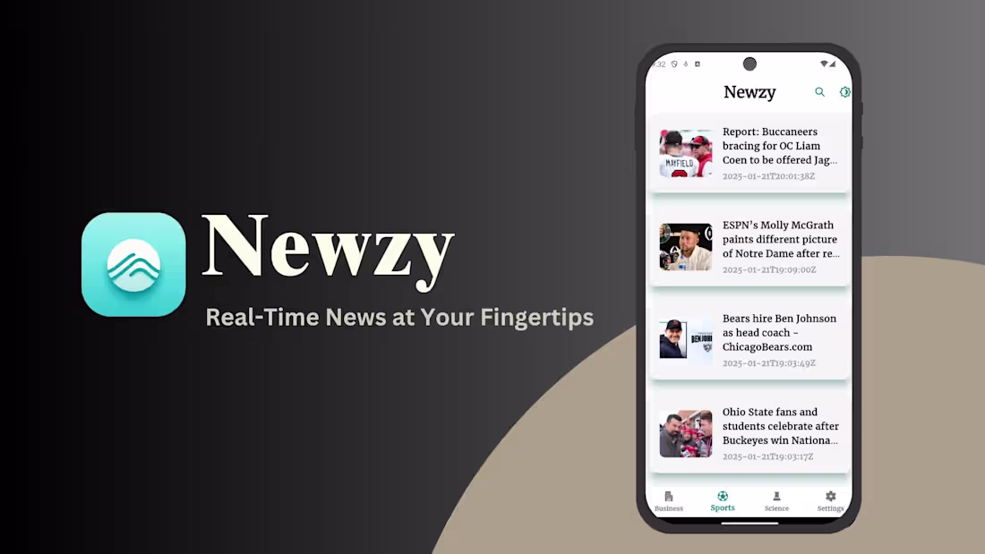 Cover image for Newzy - Real-Time News at Your Fingertips