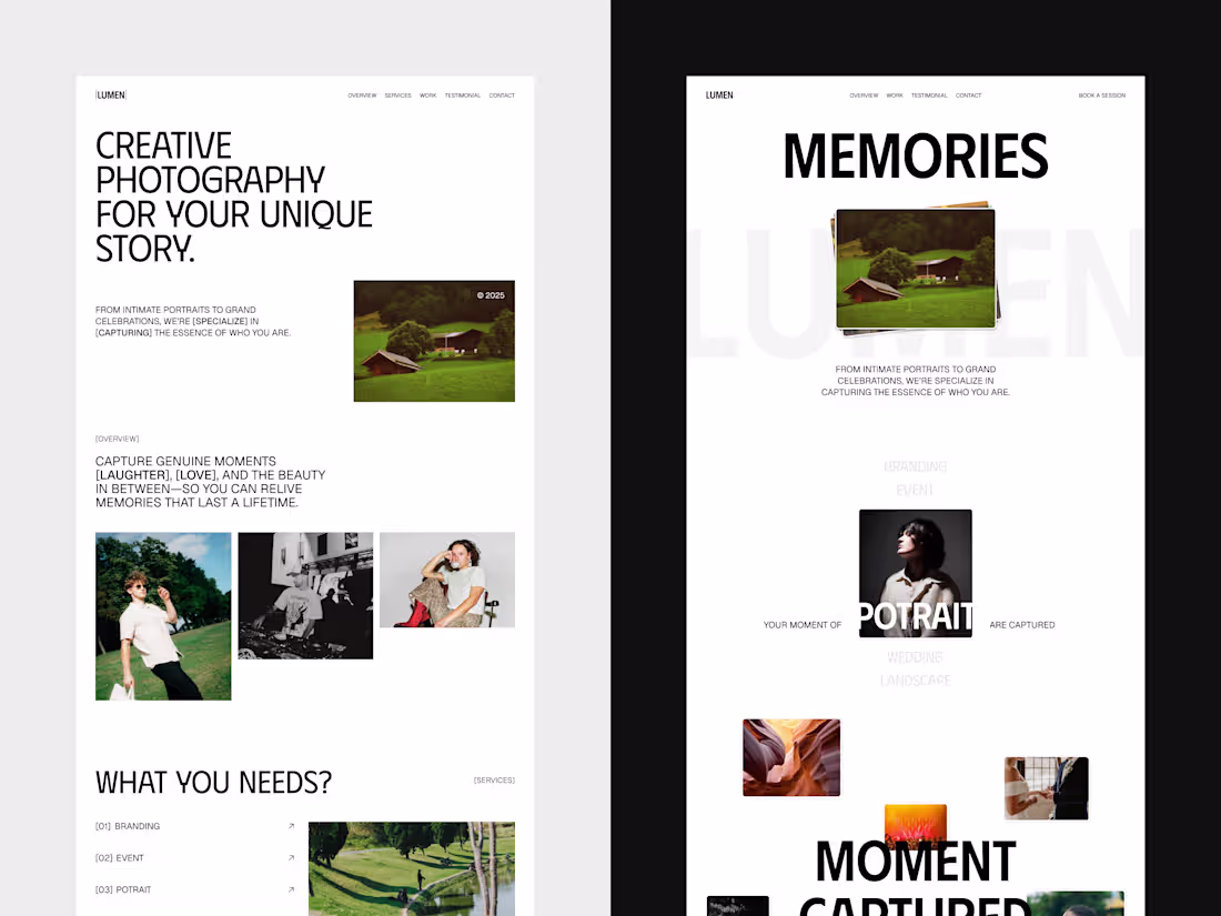 Cover image for Lumen - Photographer Portfolio Landing Page
