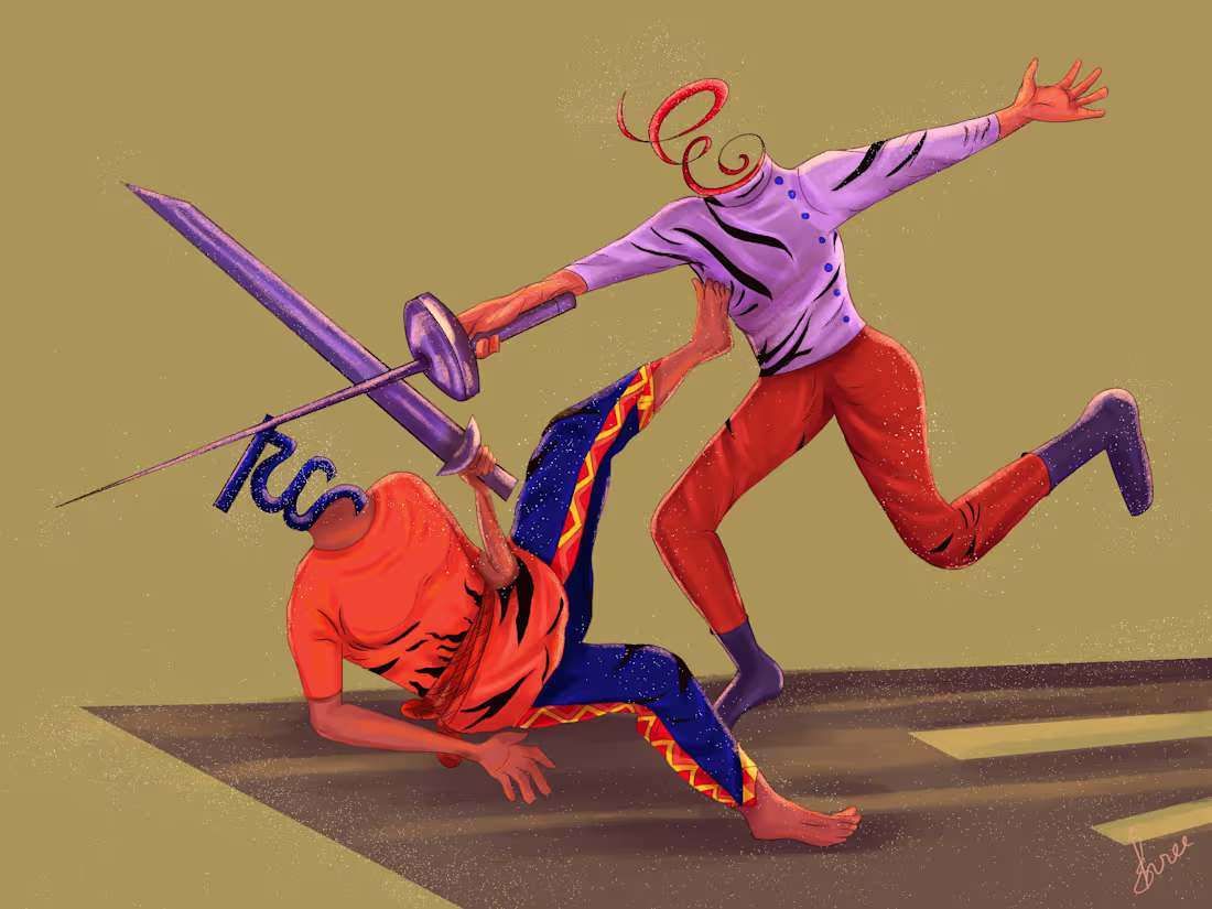 Cover image for My recent illustration on Hindi Push and the demand of Engli...