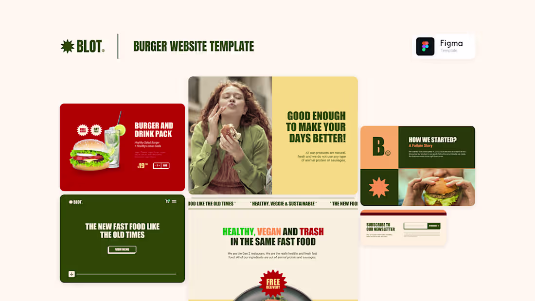 Cover image for Cool Burger Delivery Website UI Template