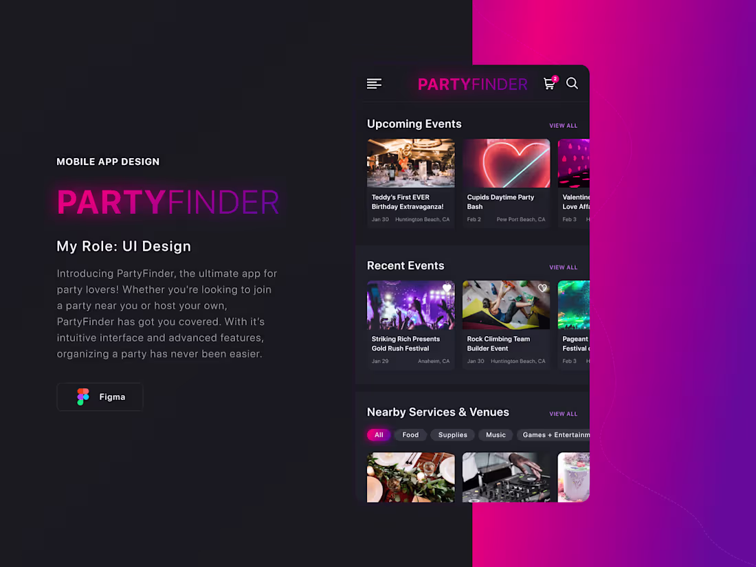Cover image for Mobile App Design - party planner