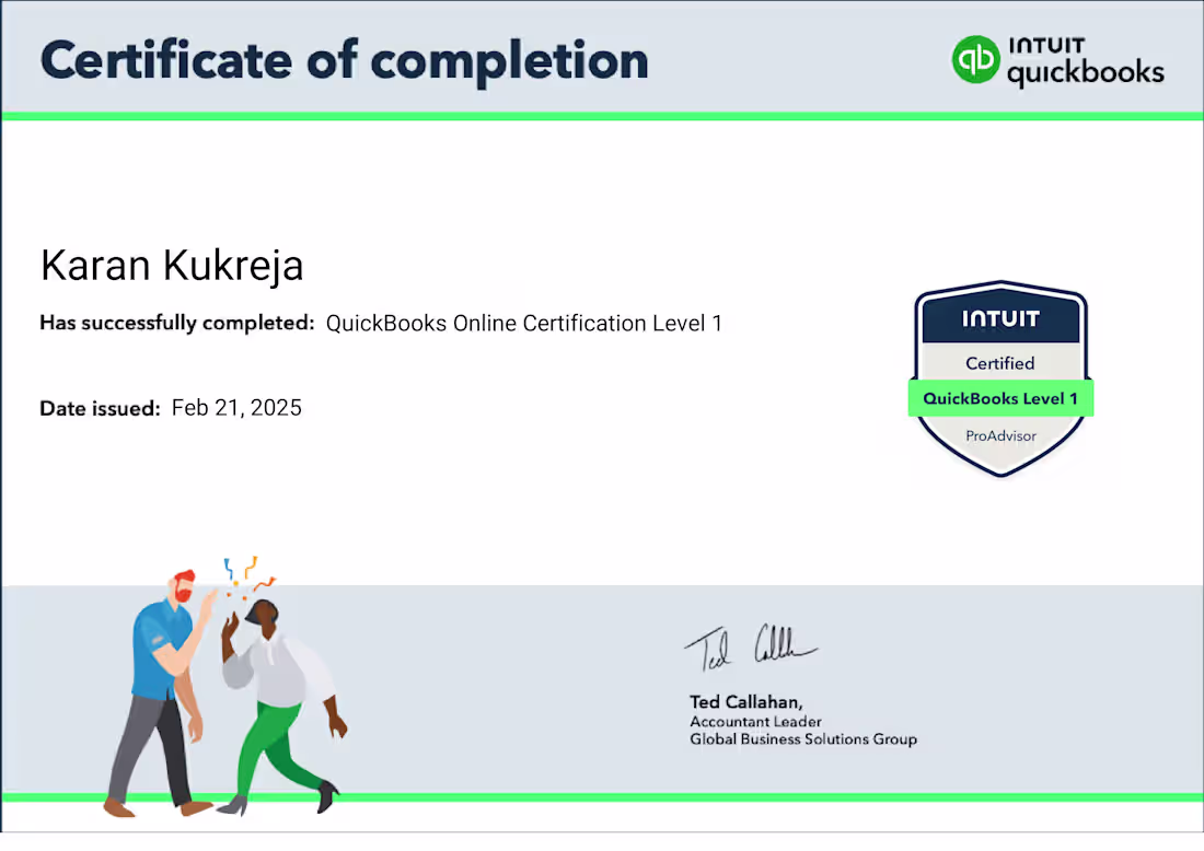 Cover image for QuickBooks Certification
