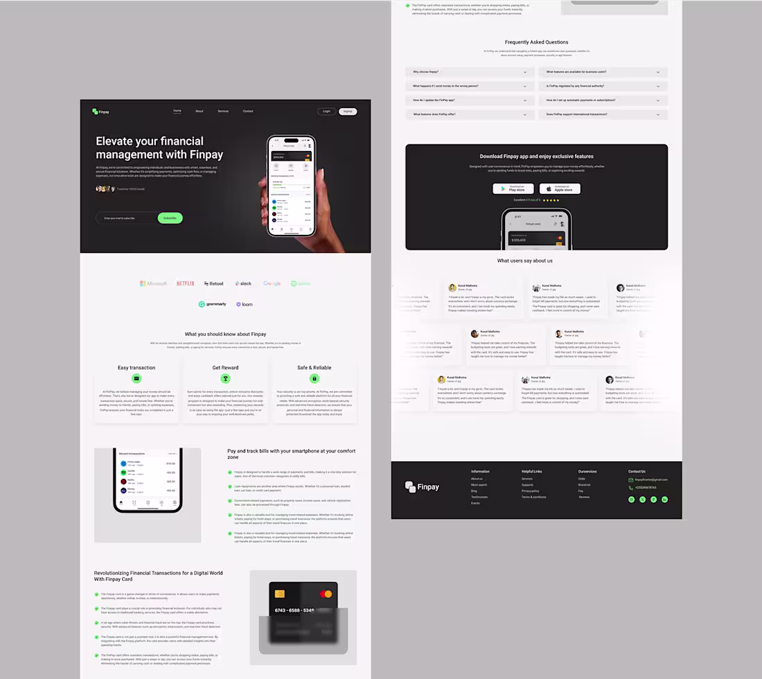 Cover image for Fintech landing page