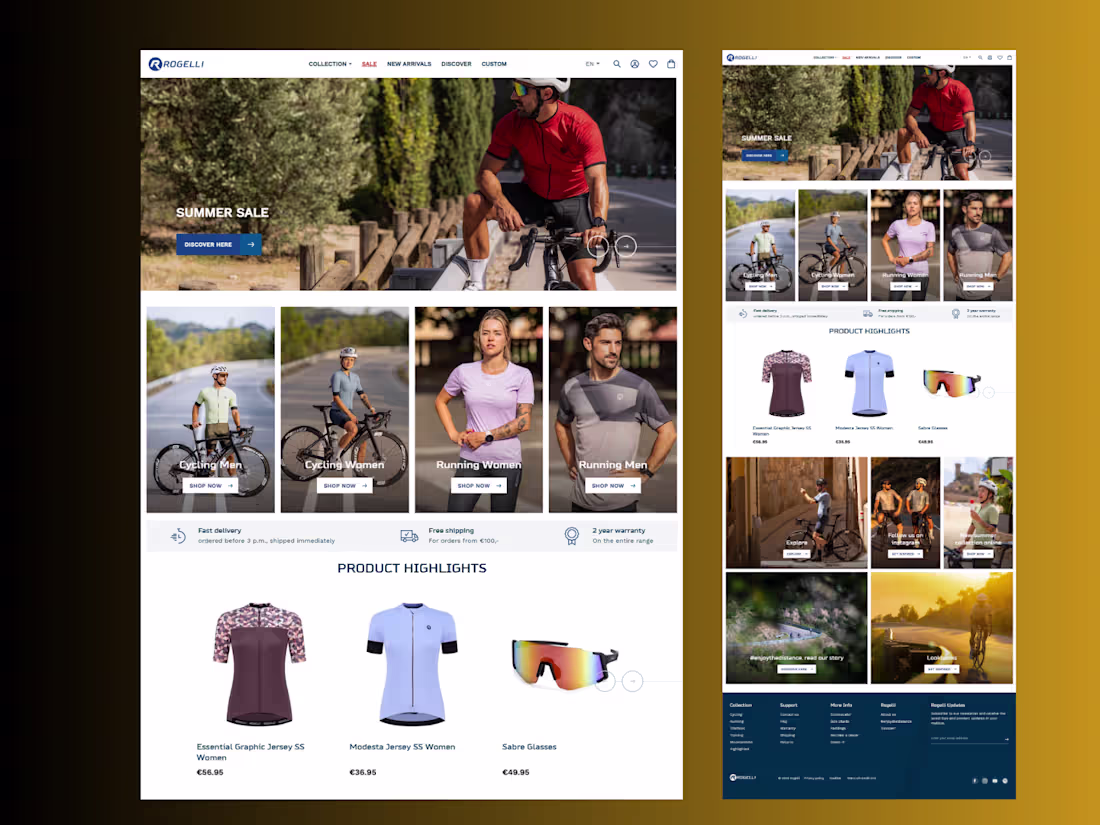 Cover image for Sports wear shopify store design