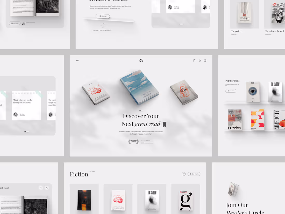 Cover image for Online Bookstore Landing Page UI | Modern SaaS Design :: Behance
