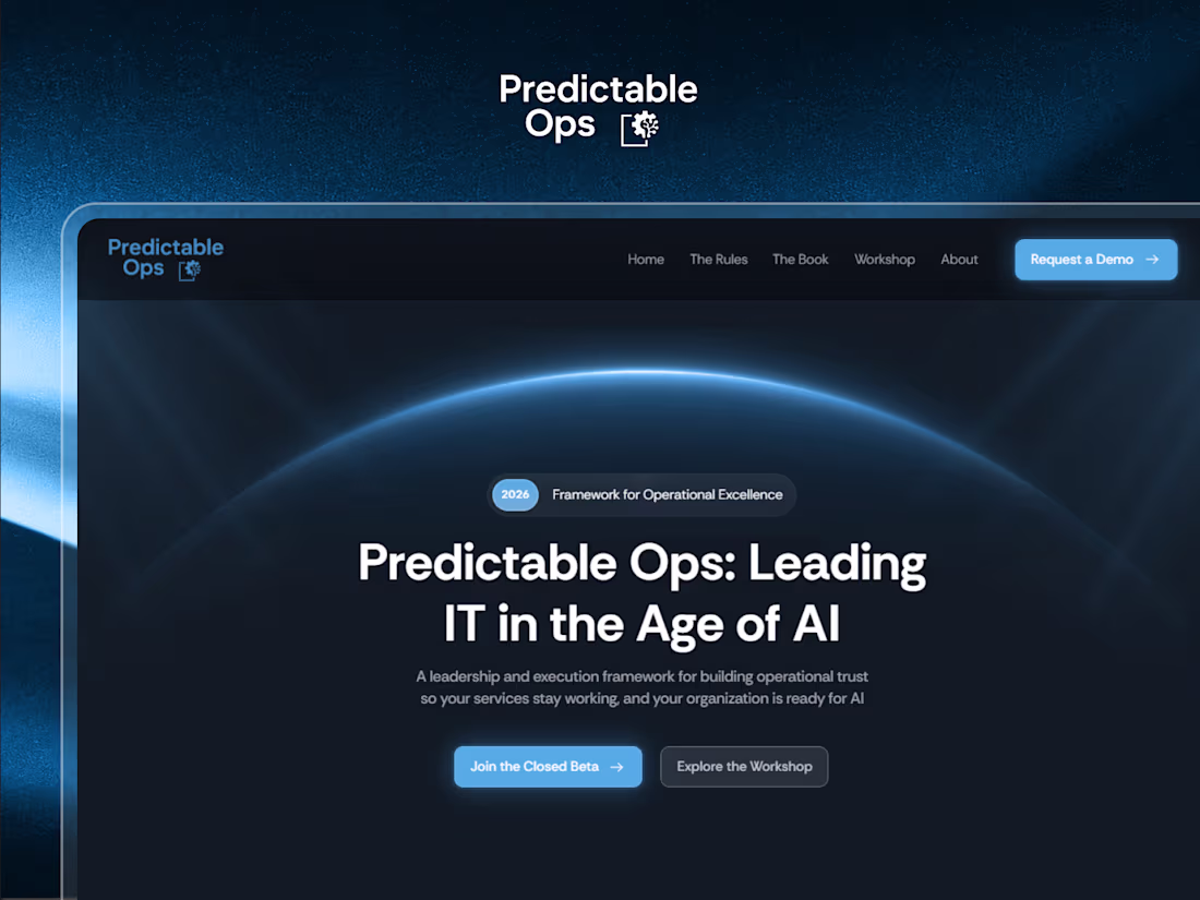 Cover image for Predictable Ops : Framework & Thought Leadership Framer Website