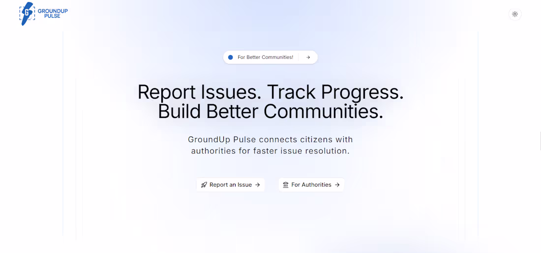 Cover image for GroundUp Pulse—Connects citizens with authorities