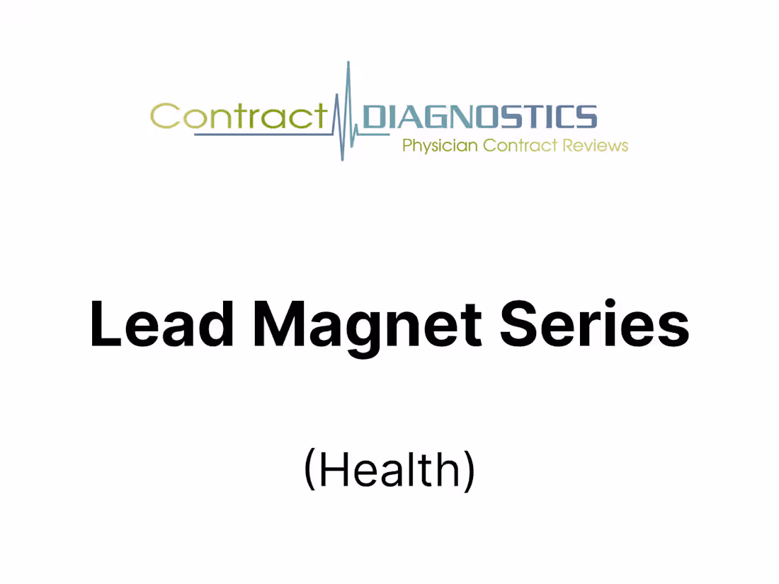 Cover image for Contract Diagnostics Lead Magnet Series